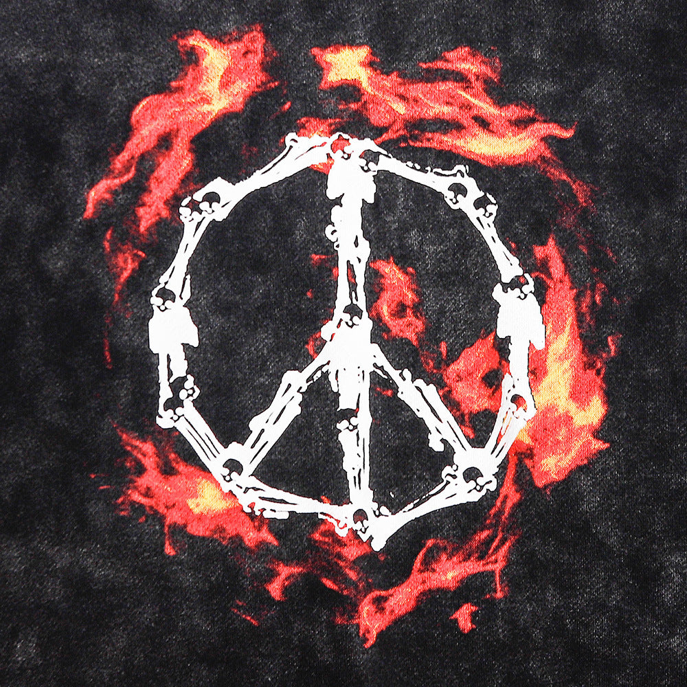Black Washed Graphic Oversized Hoodie