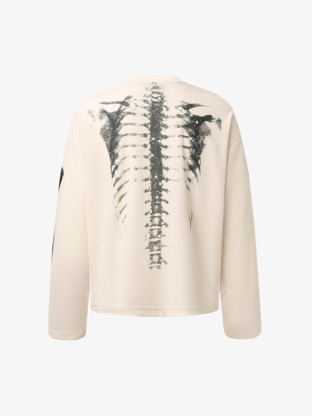 Sudadera de punto waffle con gráfico de esqueleto