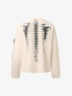 Sudadera de punto waffle con gráfico de esqueleto