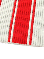 Jersey de punto rojo a rayas de manga corta para hombre