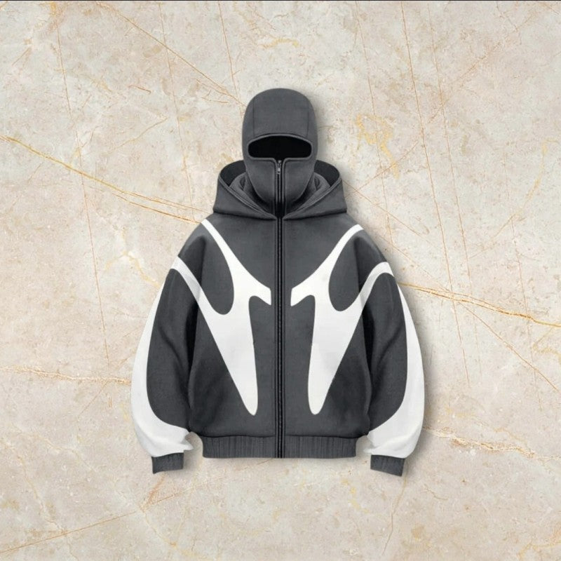 Men’s Double Hood Hoodie | 3D Geometric Oversized Streetwear Hoodie