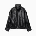 Women's Oversized Jacket with Diagonal Buttons