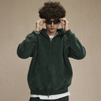 Oversized Vintage Wash Zip-Up Hoodie
