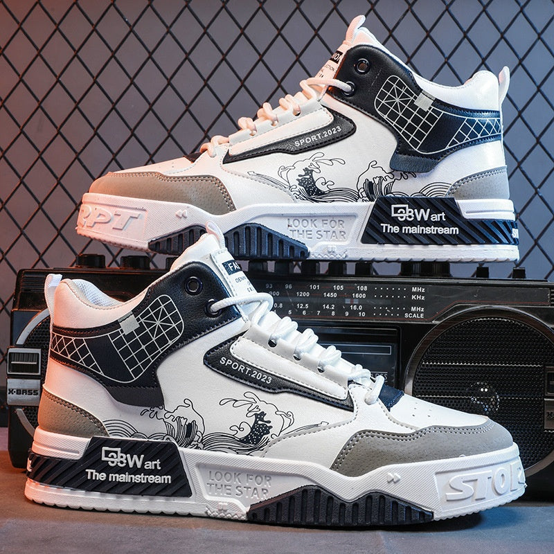 Męskie modne buty za kostkę w stylu casual