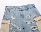 Distressed Cargo Denim Shorts