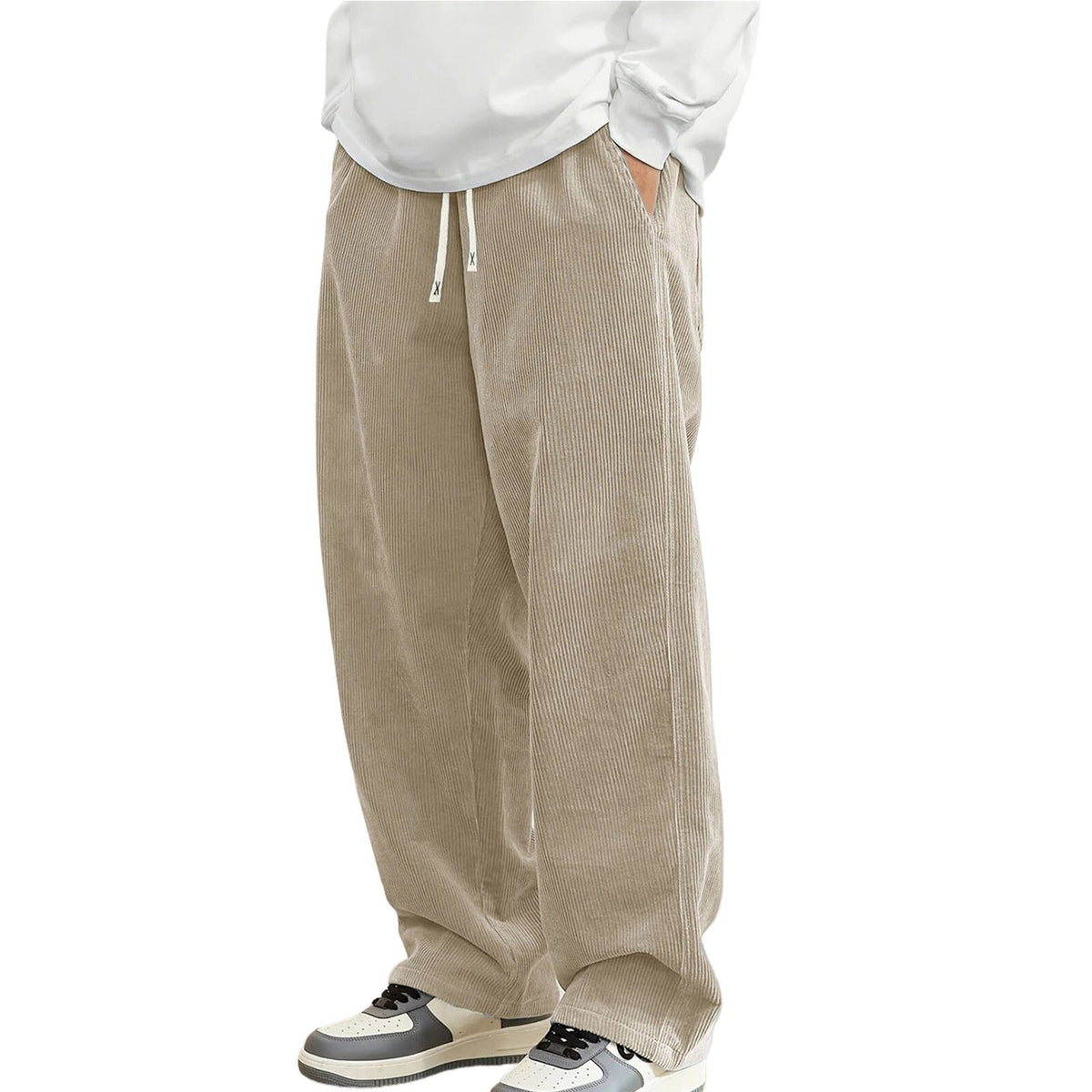 Men's Corduroy Straight Wide-leg Casual Pants