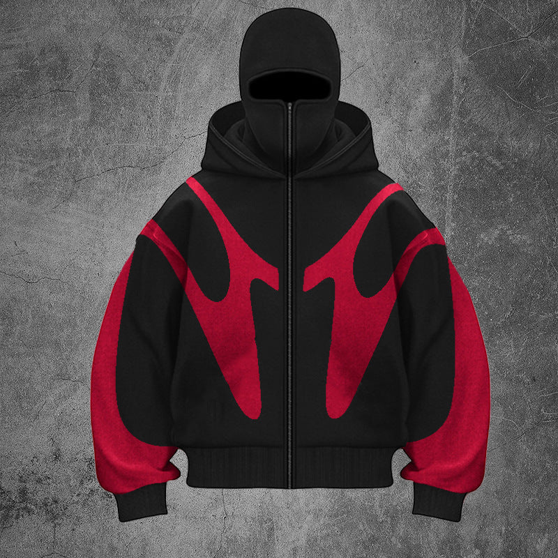 Men’s Double Hood Hoodie | 3D Geometric Oversized Streetwear Hoodie