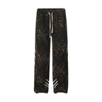 Leopard Print Denim Straight-leg Men's Pants