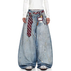 Mens Loose Casual Retro Bootcut Jeans
