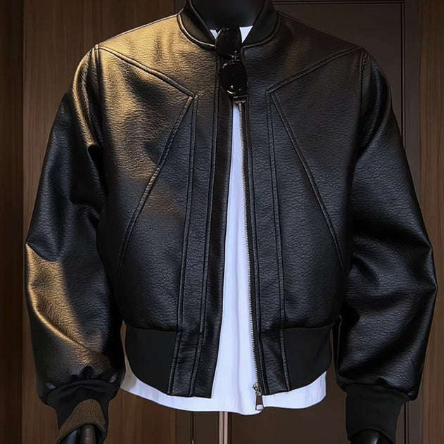 Men's Vintage Faux Leather Motorcycle Jacket