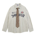Men's Striped Printed Cotton Shirt