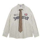 Men's Striped Printed Cotton Shirt