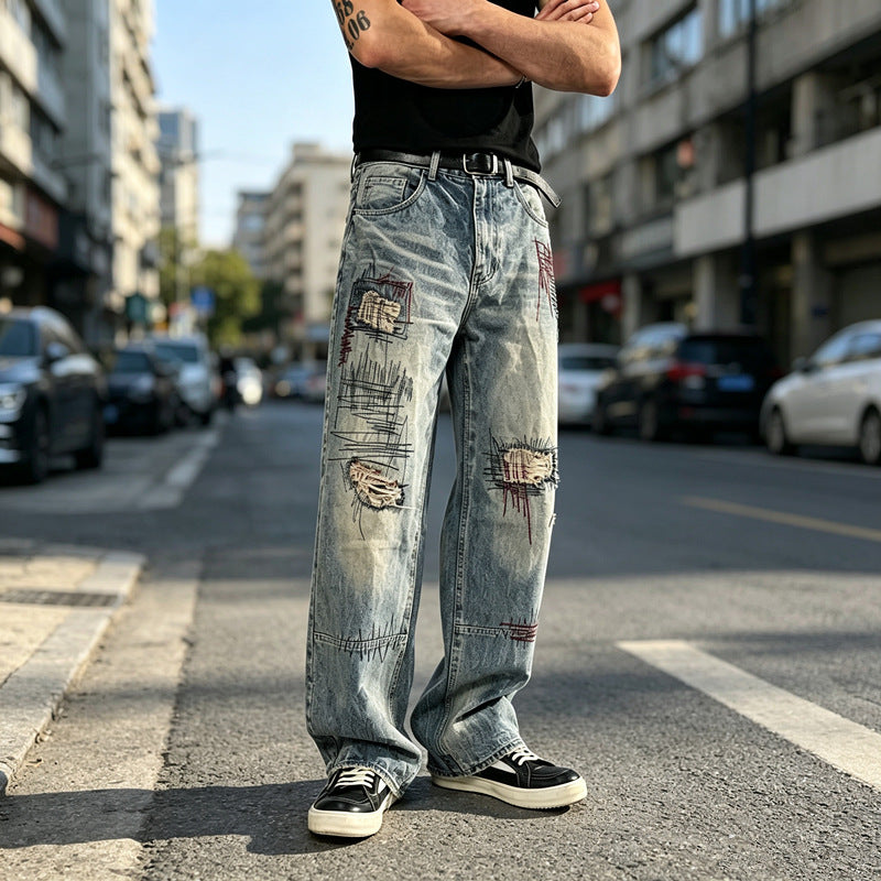 Men’s Distressed Streetwear Jeans