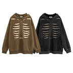 Men's Skull Graphic Grunge Hoodie