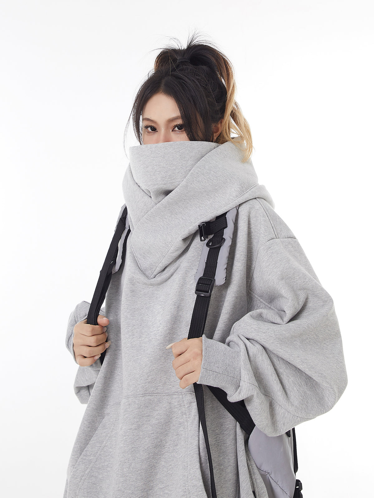Unisex Ninja Turtleneck Hoodie | Oversized Y2K Harajuku Streetwear Hoodie