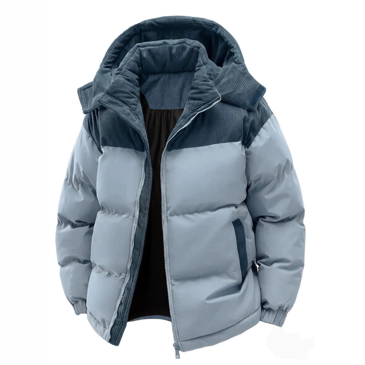 Men's Hooded Winter Puffer Jacket with Detachable Hood
