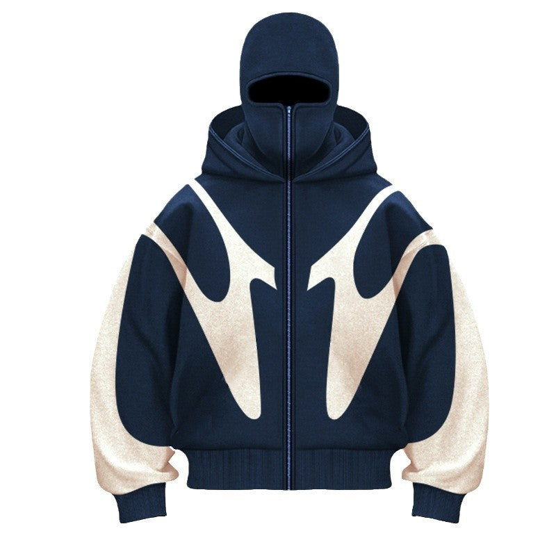 Men’s Double Hood Hoodie | 3D Geometric Oversized Streetwear Hoodie