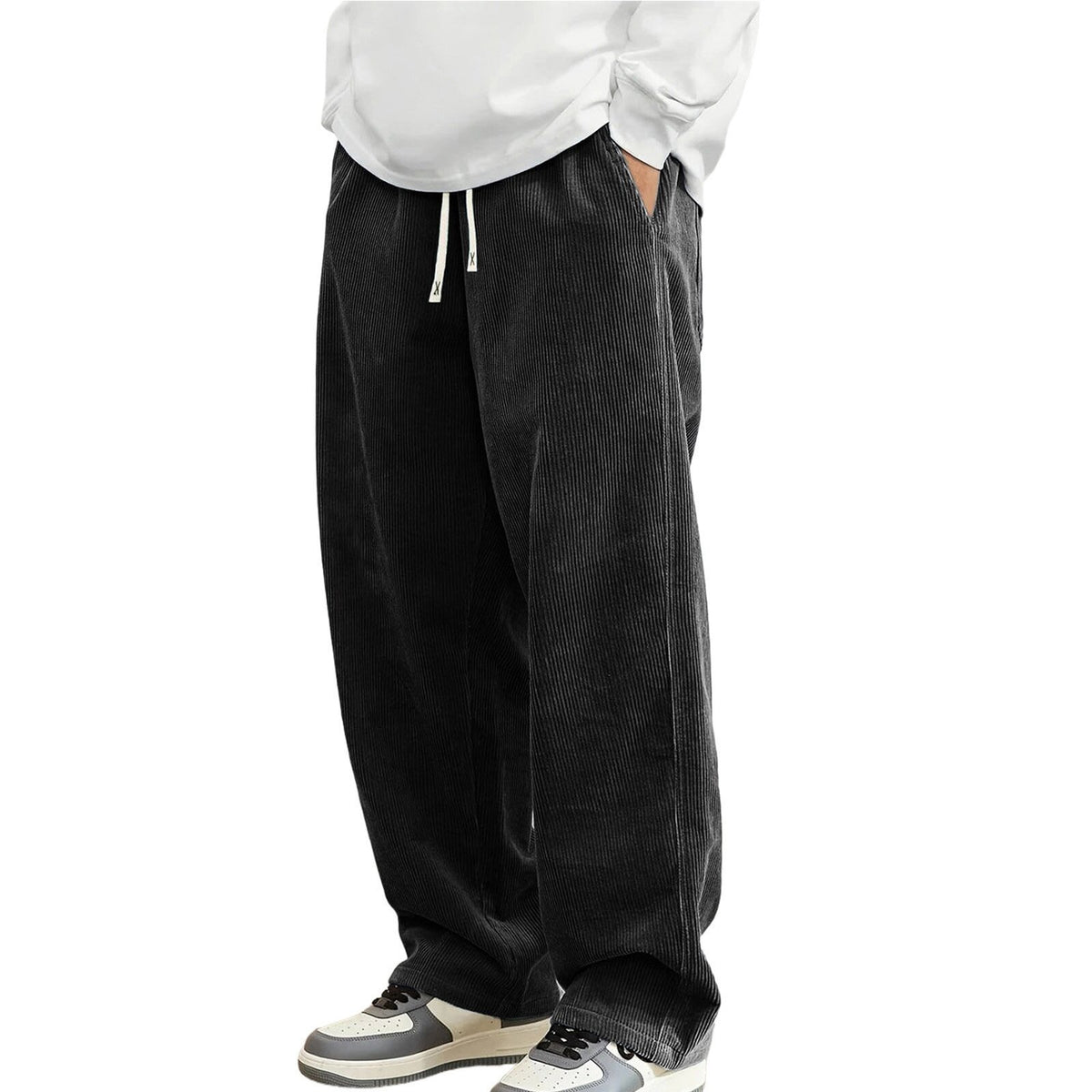 Men's Corduroy Straight Wide-leg Casual Pants