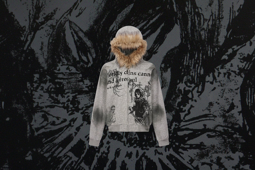 Graphic Print Hooded Jacket for Men