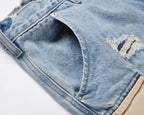 Distressed Cargo Denim Shorts