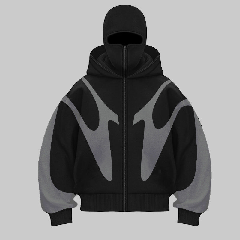 Men’s Double Hood Hoodie | 3D Geometric Oversized Streetwear Hoodie