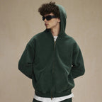 Oversized Vintage Wash Zip-Up Hoodie