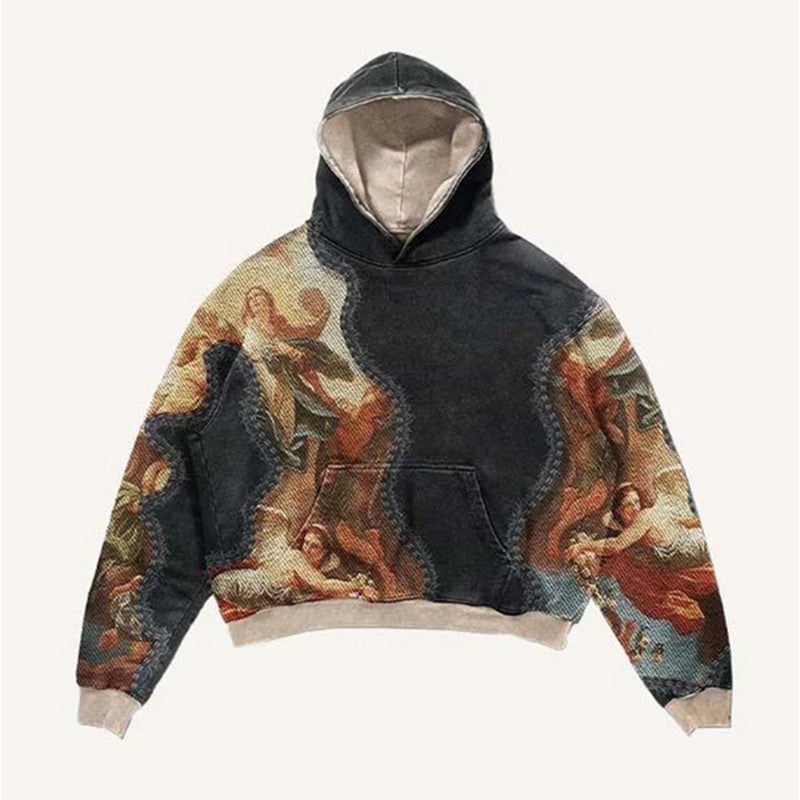 Unisex bluza z kapturem w stylu retro gothic Y2K streetwear