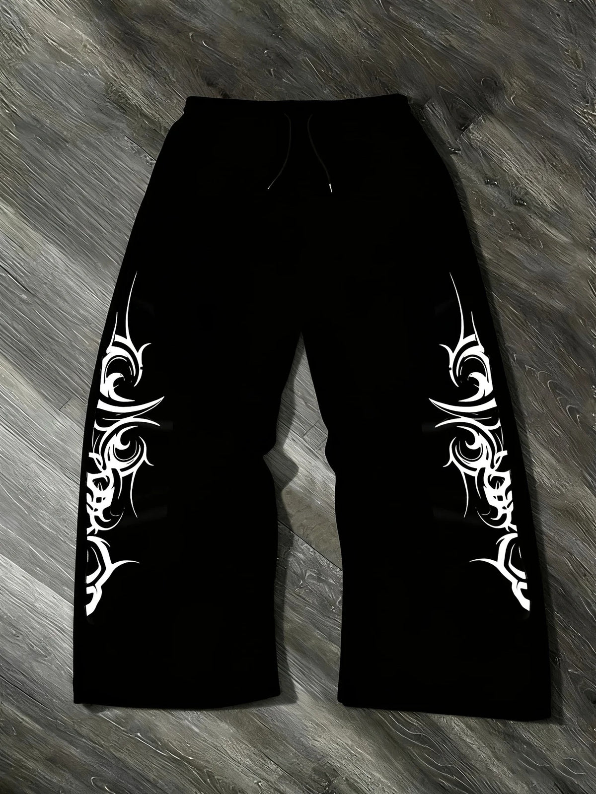 Men's Loose-fit Pants With Dark Gothic Prints