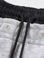 Wide-Leg Cotton Joggers with Side Stripe Panels
