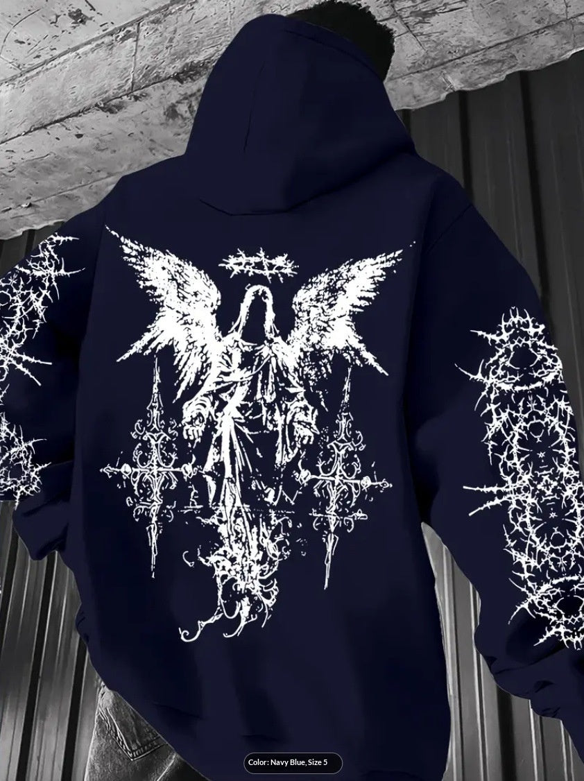 Men’s 3D Angel Wings Print Hoodie