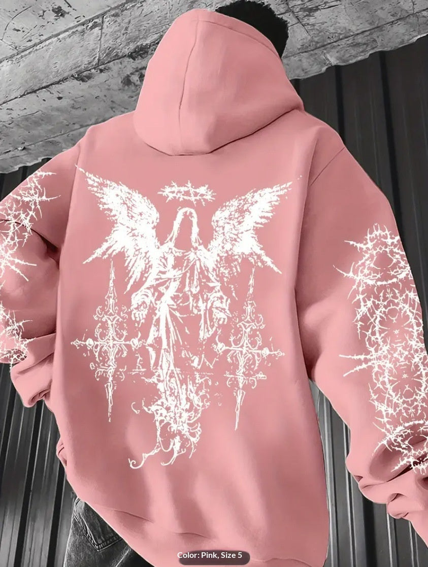 Men’s 3D Angel Wings Print Hoodie