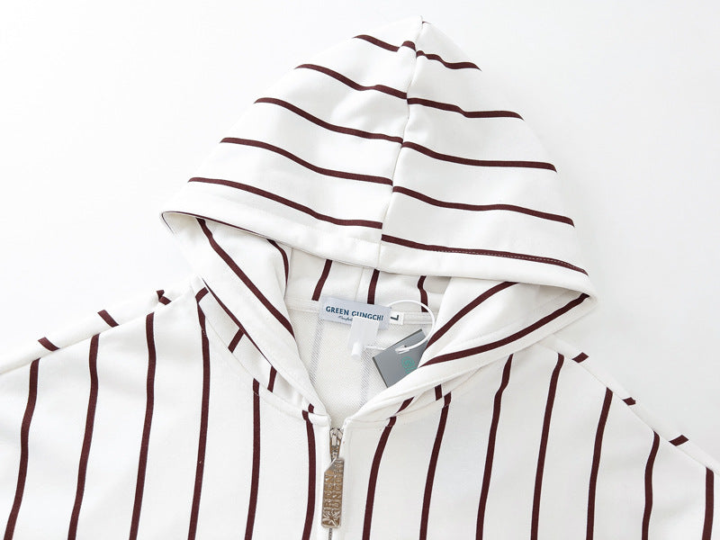Hooded Striped Streetwear Jacket