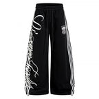 Unisex Retro Letter Print Sweatpants