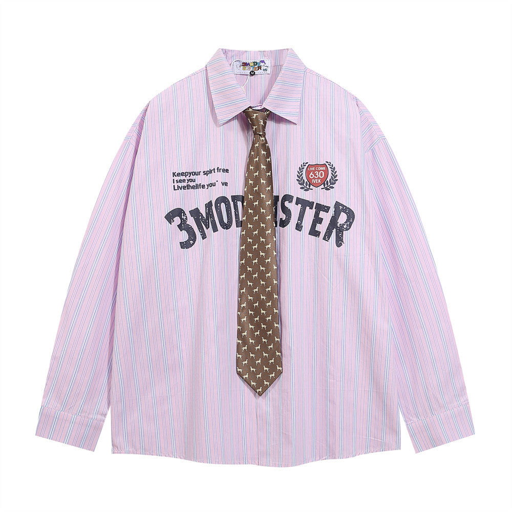 Men's Striped Printed Cotton Shirt