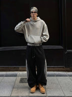 Wide-Leg Cotton Joggers with Side Stripe Panels