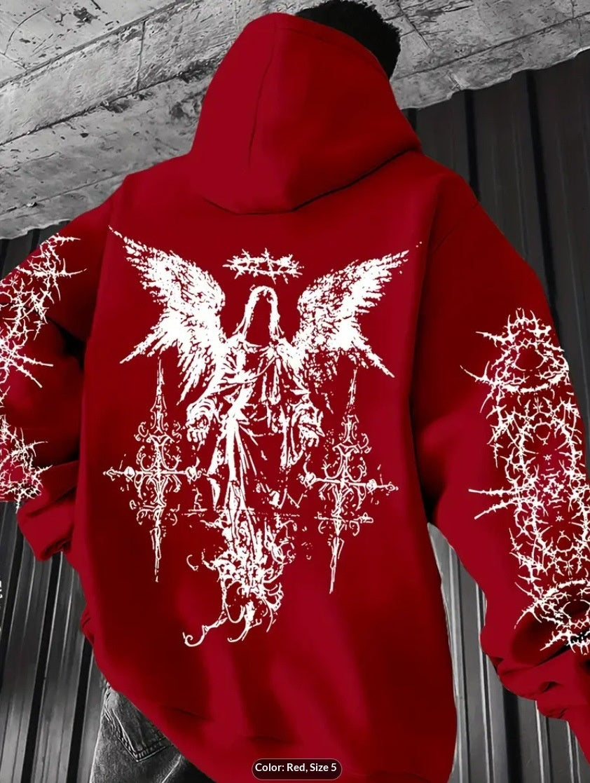 Men’s 3D Angel Wings Print Hoodie
