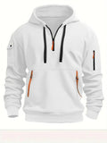 Warm Half Zip-Up Hoodie with Pockets | Sporty Casual Outerwear