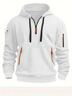 Warm Half Zip-Up Hoodie with Pockets | Sporty Casual Outerwear