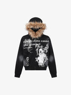 Graphic Print Hooded Jacket for Men