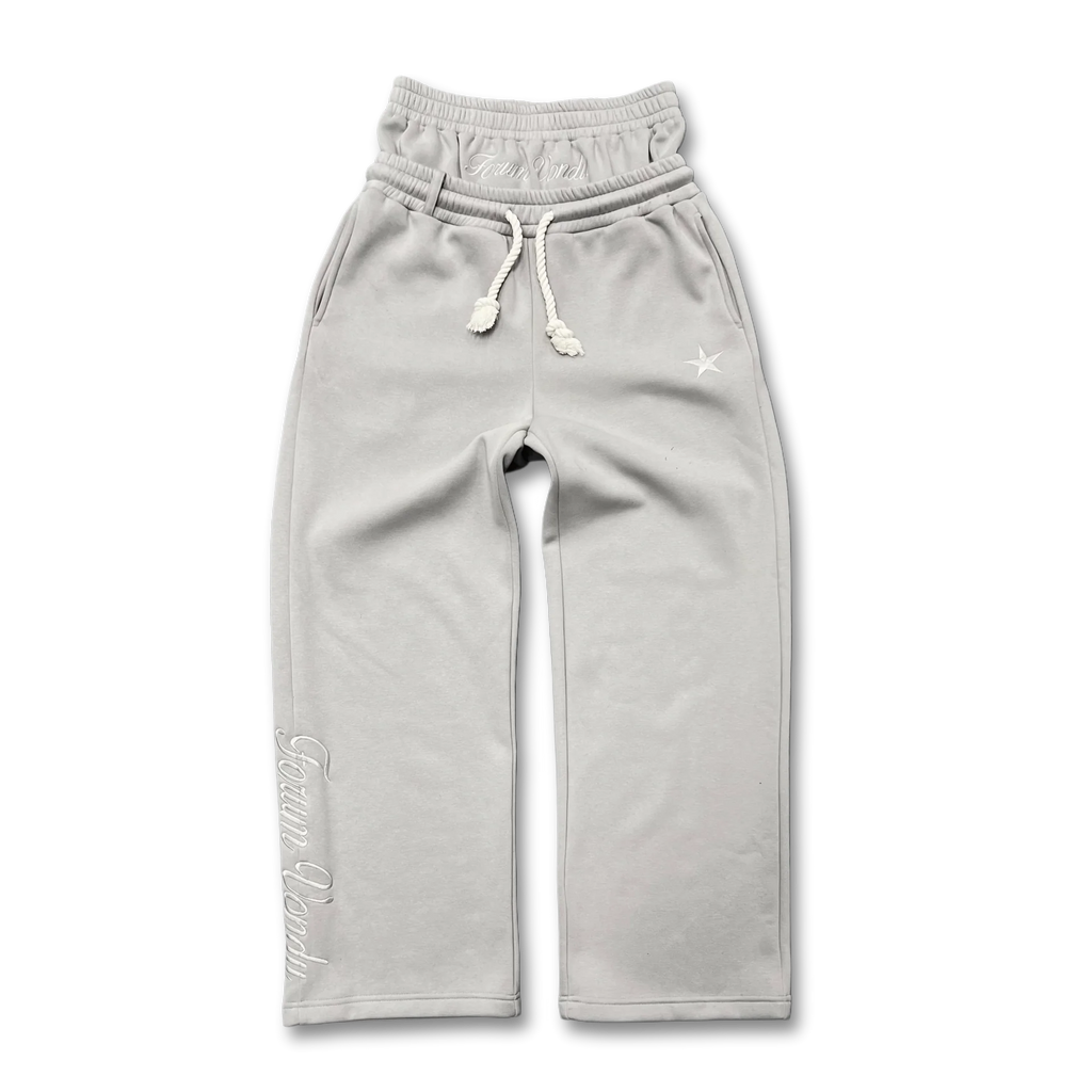Star Embroidered Wide-Leg Sweatpants