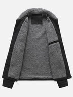 Men's Suede-Effect Jacket with Sherpa Lining