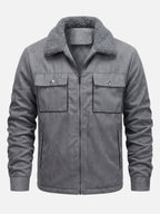 Men's Suede-Effect Jacket with Sherpa Lining