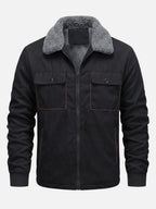 Men's Suede-Effect Jacket with Sherpa Lining