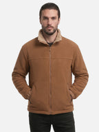 Men's Fleece Jacket with Sherpa Collar and Zipper