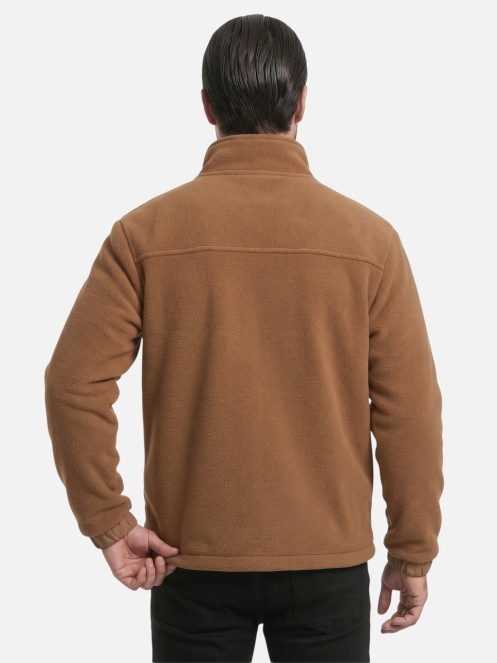 Men's Fleece Jacket with Sherpa Collar and Zipper