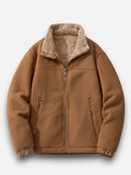 Men's Fleece Jacket with Sherpa Collar and Zipper