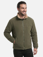 Men's Fleece Jacket with Sherpa Collar and Zipper