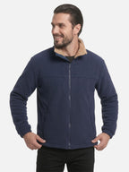 Men's Fleece Jacket with Sherpa Collar and Zipper