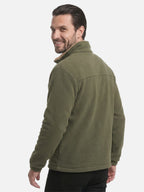 Men's Fleece Jacket with Sherpa Collar and Zipper
