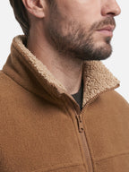 Men's Fleece Jacket with Sherpa Collar and Zipper